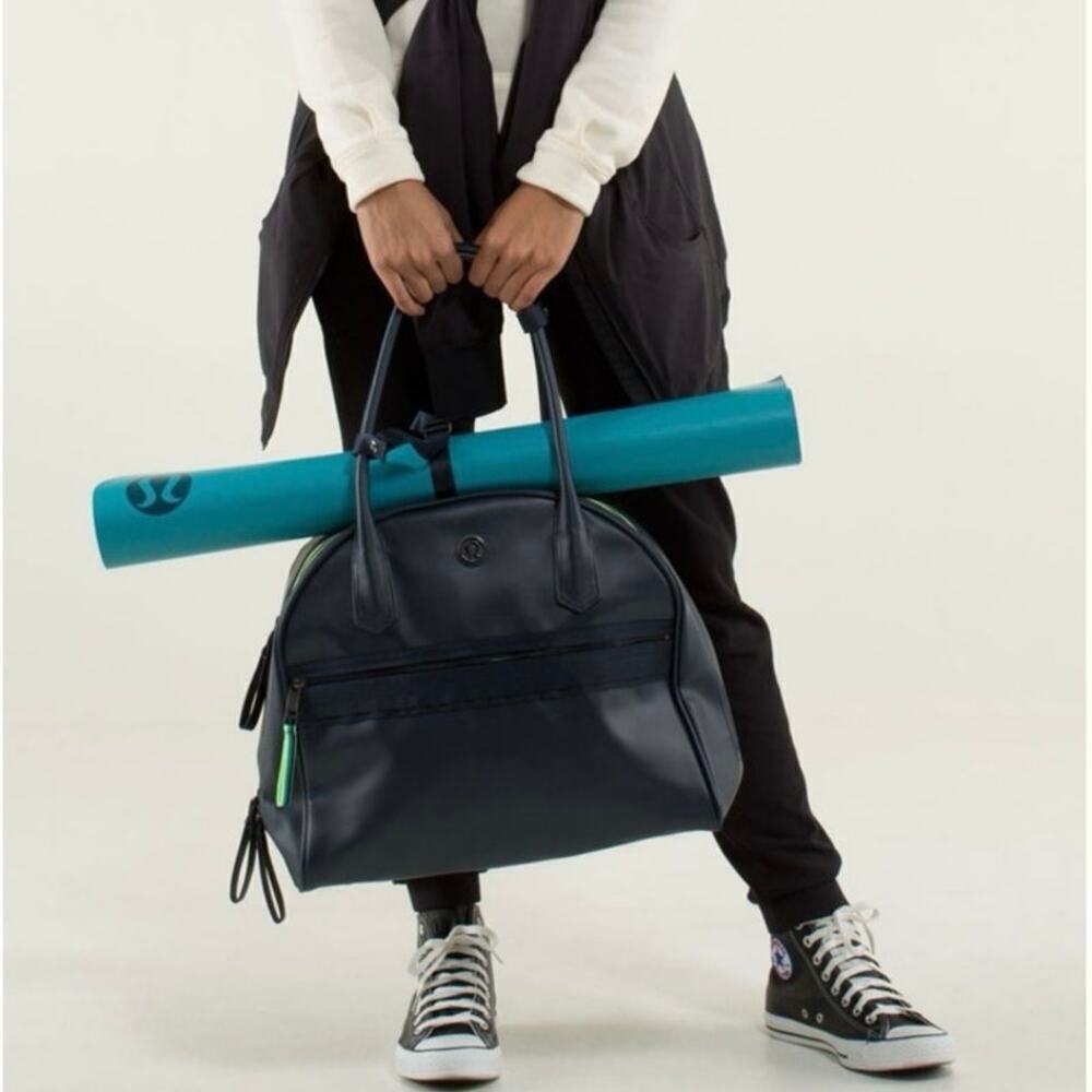 Lululemon Sweat Once A Day Black Gym Duffel Bag Yoga Travel Tote
